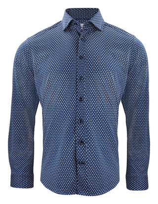 IB131 Knit Navy Print Easy Care