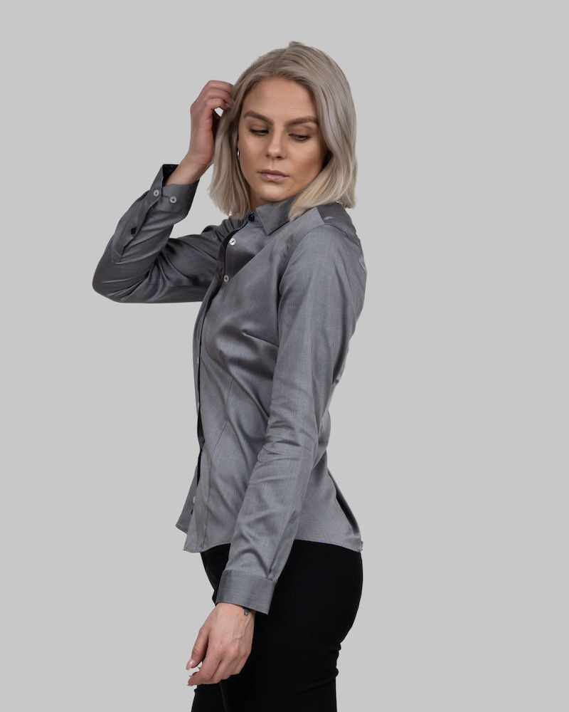 Red bow 122 Woman Grey Non-Iron