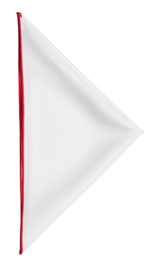White pocket square - 104 Red