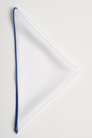 White Pocket Square - 115 Blå
